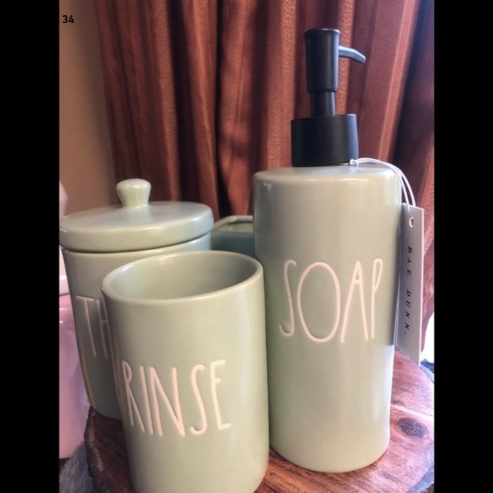 Rae Dunn Magenta Ceramic SOAP Dispenser Pump Bottle Jar